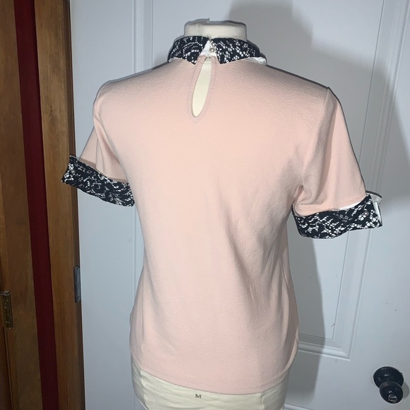 Karl Lagerfeld Paris Black Lace Collar Blouse women’s Small - Picture 7 of 9